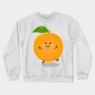 Cute dancing orange citrus fruit Crewneck Sweatshirt